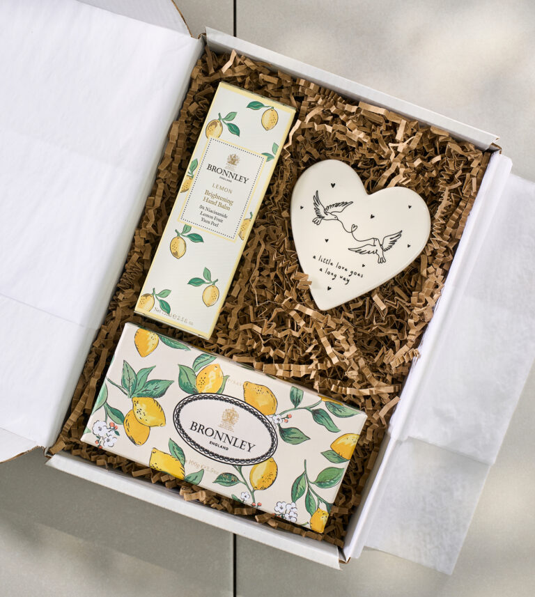 1500px The Bronnley Collection gift box by Melanie Jane. Lemon gift box 768x857