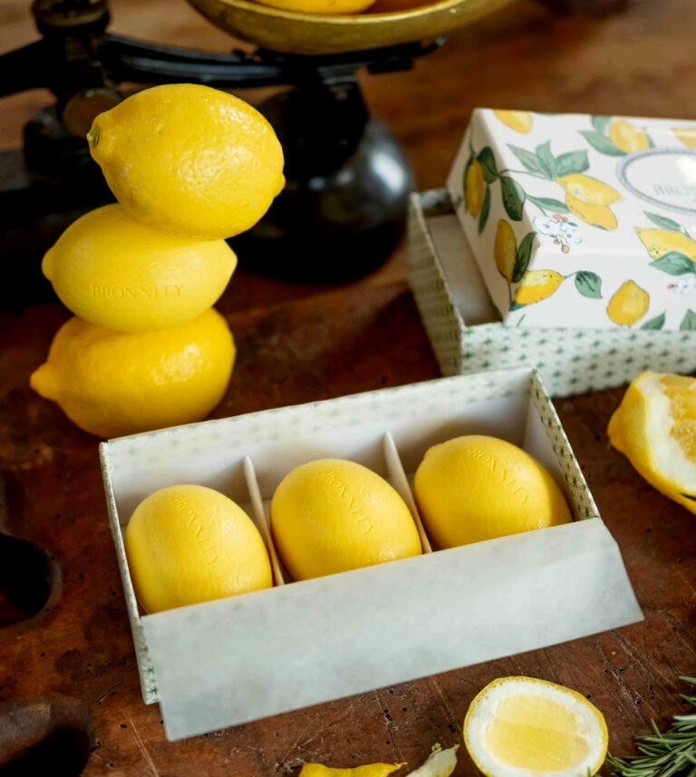 3. The Bronnley Collection gift box by Melanie Jane. Bronnley Lemon soap lifestyle 768x857