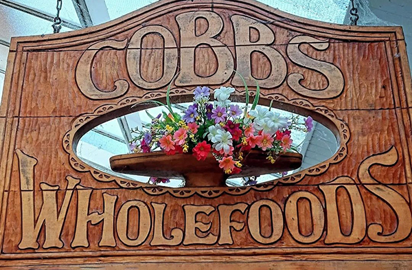 cobbs wholefood wooden sign 1