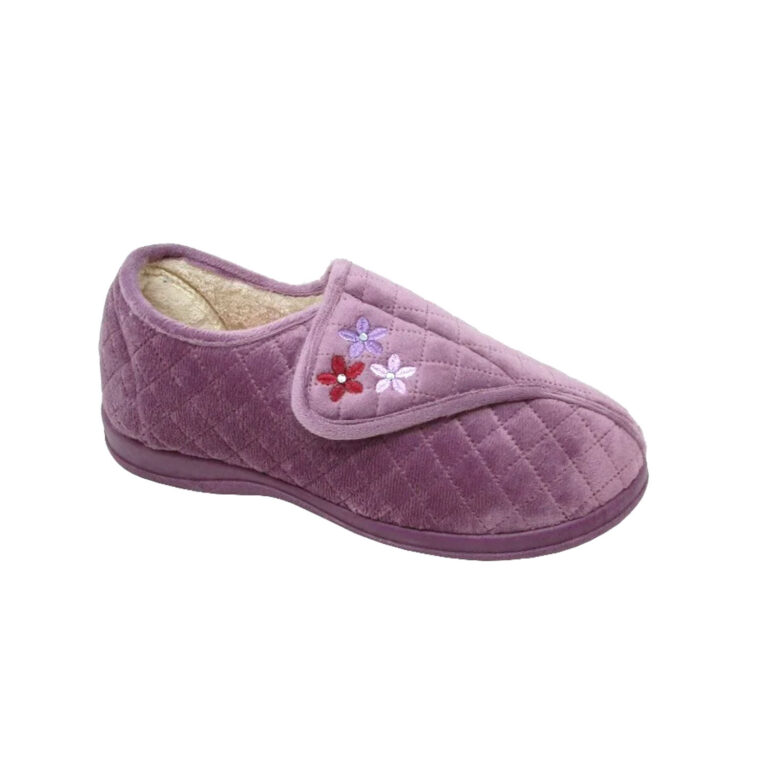 pink velcro fasten womens slipper 768x768